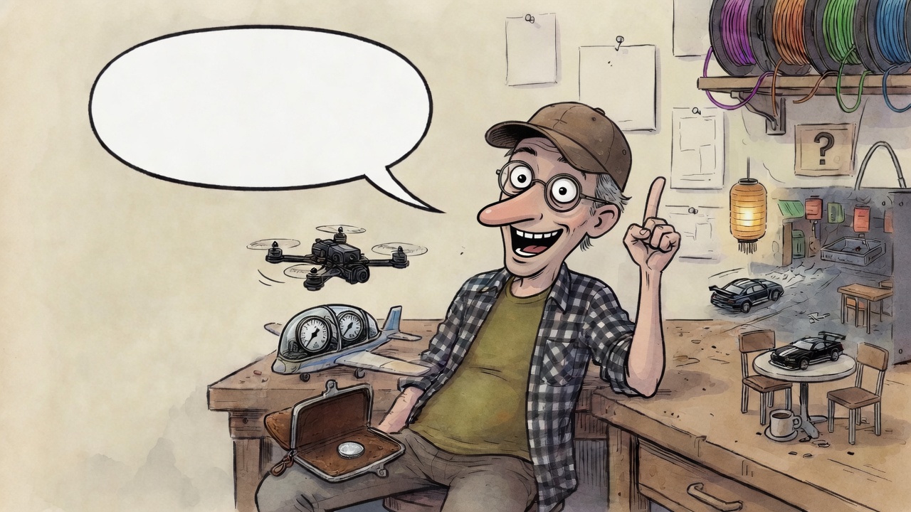 L'idée naît devant un drone, un avion à cadrans, un café, un bar, et un porte-monnaie presque vide.